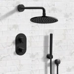 Remer SFH31 Matte Black Thermostatic Shower System with Handheld, Rain Shower Head, Shower Faucet Set